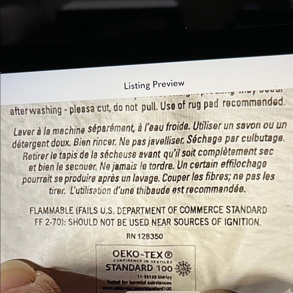 Textured White Area Rug - Picture 6 of 8